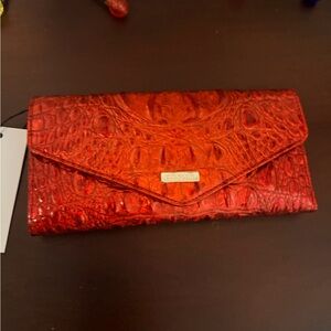 Brahmin Vibrant Red Croc-Embossed Wallet